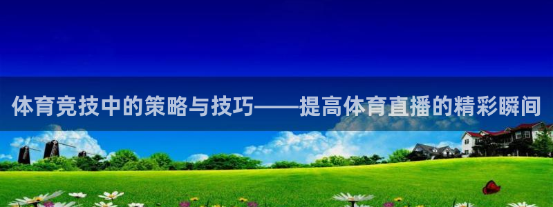 体育竞技中的策略与技巧——提高体育直播的精彩瞬间